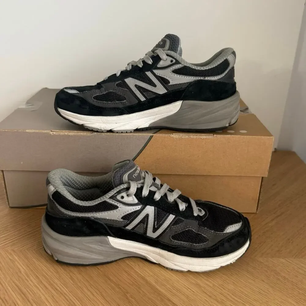New Balance 990 V6 Grey/Black Kids Sneakers - SZ 2 Y - Picture 14 of 15